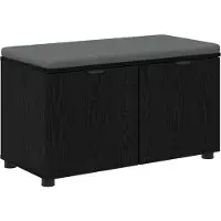 vidaXL Hallenbank Zwarte Eik 80 x 38 x 46 cm Geengineerd Hout en Stof