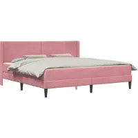 vidaXL Bedframe met matras met hoofdeinde Roze 200 x 200 cm Fluweel