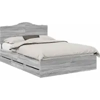 vidaXL Bedframe met lade Grijze Sonoma 150 x 200 cm Ingenieurshout