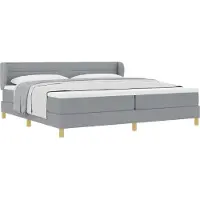 vidaXL Boxspring bed met matras Lichtgrijs 200 x 200 cm Stof