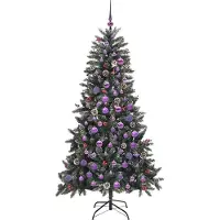 vidaXL Kunstkerstboom Groen 180 cm PVC en Plastic en Staal