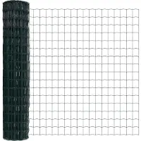 vidaXL Euro-hek met grondpennen 10 x 1,6 m PVC-Coated Staal Groen Mesh
