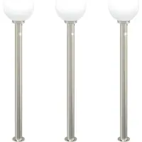 vidaXL Bolderverlichting met sensor 3 stuks 120 cm RVS IP44