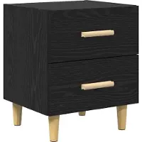 vidaXL Bedkast 2 st Zwart Eiken 40 x 35 x 47.5cm Bewerkt hout