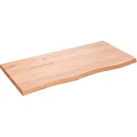 vidaXL Wastafelblad 100x50x(2-4) cm behandeld massief hout lichtbruin