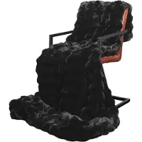 vidaXL Antislip deken van imitatie konijnenbont Olite Zwart Polyester