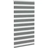 vidaXL Zebra rolgordijn 90x100 cm stofbreedte 85,9 cm donkergrijs