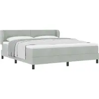 vidaXL Boxspring bed met hoofdeinde Lichtgrijs 180 x 200 cm Fluweel