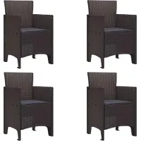 vidaXL Tuinstoel, 4 stuks, bruin, polypropyleen