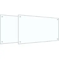 vidaXL Keukenachterwand, 2 stuks, transparant, 90 x 50 cm, gehard glas