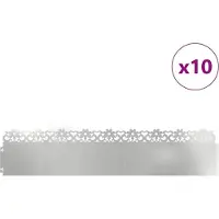vidaXL Gazonranden 10 st 103 x 0,05 x 22 cm Gegalvaniseerd staal