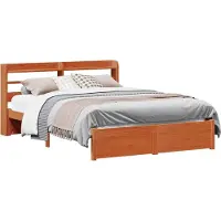 vidaXL Bedframe met hoofdeinde Wasbruin 150 x 200 cm Massief vurenhout