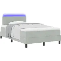 vidaXL LED Box Spring Bed Lichtgrijs 120 x 190 cm Fluweel