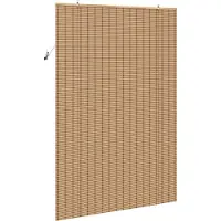 vidaXL Rolgordijn Natuurlijk en Bruin 150 x 220 cm Bamboe