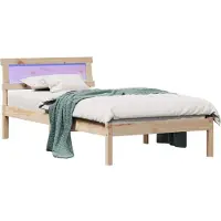 vidaXL Bedframe met hoofdeinde Bruin 90 x 200 cm Massief grenenhout