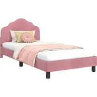 vidaXL Kinderen bedframe met hoofdboard Roze 80 x 200 cm Fluweel