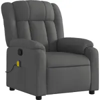 vidaXL Massagestoel in donkergrijze stof
