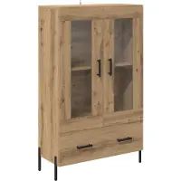 vidaXL Hoge kast CORONA, ambachtelijk eikenfineer, 69,5 x 31 x 115 cm, houtvezelplaat