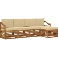 vidaXL Buiten bank set 5 st Natuurlijk en Beige