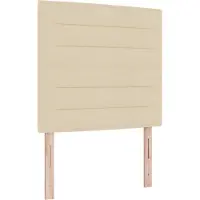 vidaXL LED Hoofdbord met LED-stripverlichting Crème 90 cm Stof