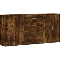 vidaXL Dressoirs 3 st 60x31x84 cm bewerkt hout gerookt eikenkleurig