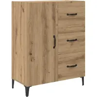 vidaXL Hoge kast Artisan-eikenhout, 69,5 x 34 x 180 cm, houtvezel