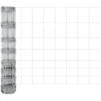 vidaXL Gelaste Draadhek met Betonnen Basis 25 x 1 m Zilverkleurig Mesh