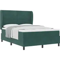vidaXL Boxspring bed met hoofdeinde Donkergroen 200 x 140 cm Fluweel