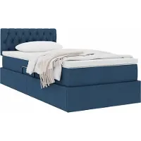 vidaXL Opbergbed met matras met hoofdeinde Blauw 100 x 200 cm fluweel