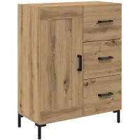 vidaXL Highboard 2 st Artisan Eiken 69,5 x 34 x 180 cm Bewerkt hout