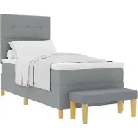 vidaXL Boxspring bed met hoofdeinde Lichtgrijs 200 x 90 cm Stof
