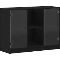 vidaXL Dressoir Zwart Eiken 100 x 37 x 75.5 cm