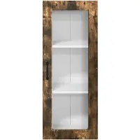 vidaXL Wandkast met glazen deuren, model PORTO, gerookt eikenhout, 40 x 31 x 100 cm