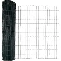 vidaXL Euro-hek met grondbevestiging 25 x 1,2 m PVC-Coated Staal Groen
