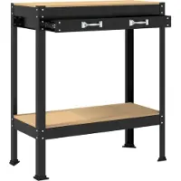 vidaXL Werkbank Zwart 80 x 40 x 91 cm Samengesteld Hout en Metaal
