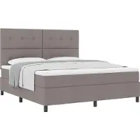 vidaXL Boxspring bed met hoofdeinde Taupe 180 x 200 cm Stof