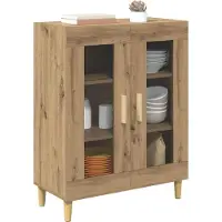 vidaXL Dressoir Artisan Eiken 69,5 x 34 x 90 cm Bewerkt hout