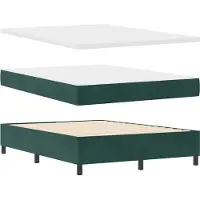 vidaXL LED Box Spring Bed Donkergroen 140 x 190 cm Fluweel