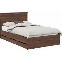 vidaXL Bedframe met lade Bruin Eiken 120 x 190 cm Ingenieurshout