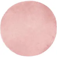 vidaXL Tapijt van imitatie schapenvacht TAFALLA Roze Ø 100 cm