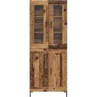 vidaXL Hoge kast, 2 stuks, gerecycled hout, 69,5 x 34 x 180 cm, houtvezel