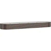vidaXL Plantenbak 396x100x36 cm gegalvaniseerd staal bruin