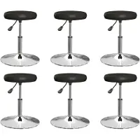vidaXL Eetkamerstoelen 6 st kunstleer zwart