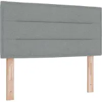 vidaXL Ottomanbed met matras en LED-verlichting, lichtgrijs, 100 x 200 cm, stof