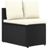 vidaXL 9-delige Loungeset met kussens poly rattan zwart