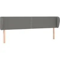 vidaXL Hoofdbord met randen 203x23x78/88 cm stof donkergrijs
