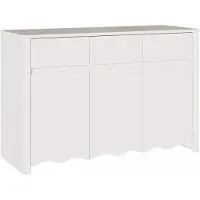vidaXL Dressoir Drammen Wit 114 x 43 x 75,5 cm Massief grenenhout