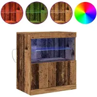 vidaXL LED Dressoir Bruin 60,5 x 37 x 67 cm Bewerkt hout