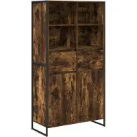vidaXL Dressoir Rook Eik 81 x 36 x 150.5 cm Bewerkt hout