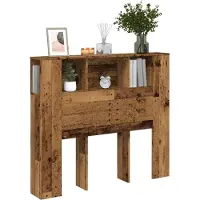 vidaXL Hoofdbordkast 120x19x104,5 cm bewerkt hout oud houtkleurig